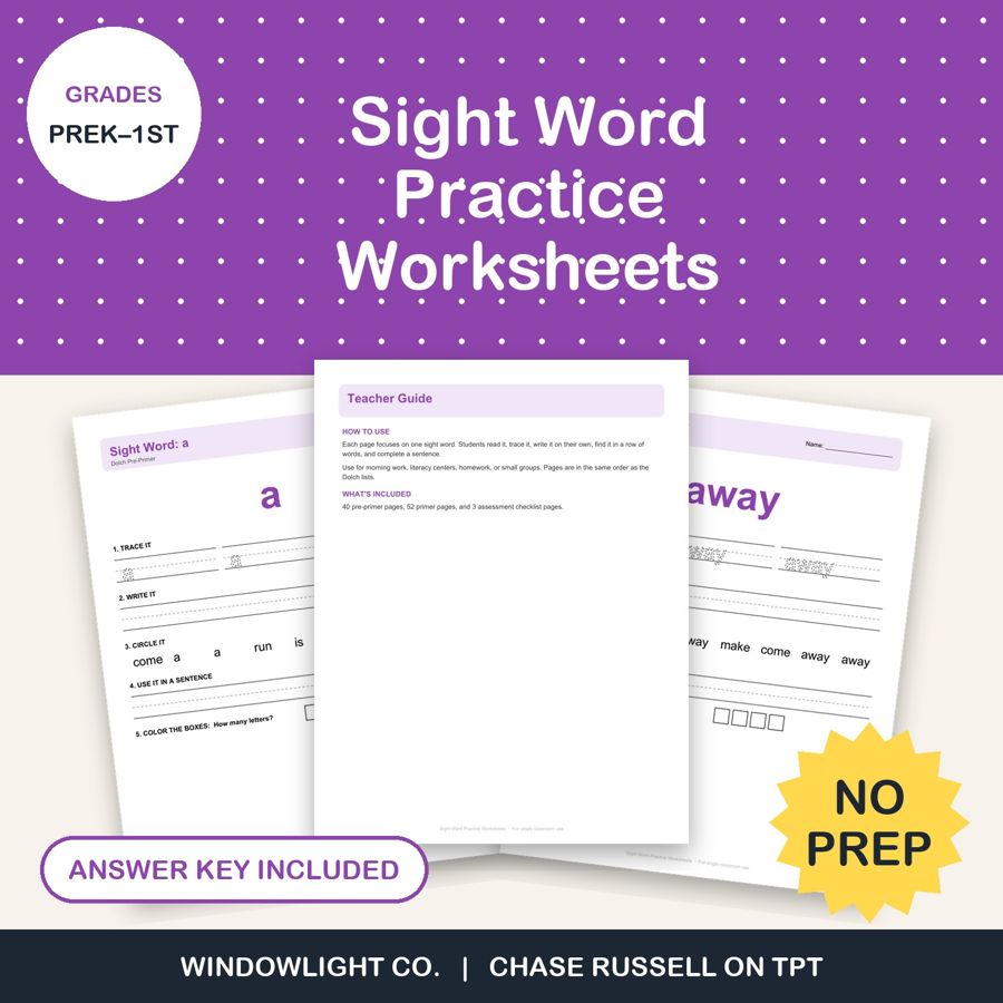 Sight Word Practice cover