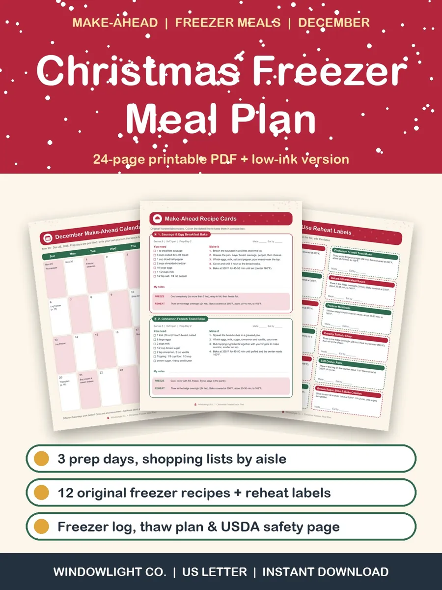 Christmas Freezer Meal Plan cover