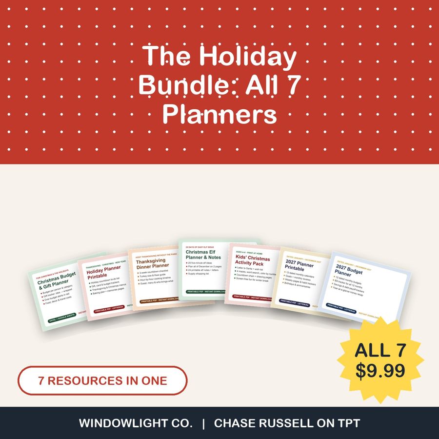 Holiday Bundle: all 7 planners cover