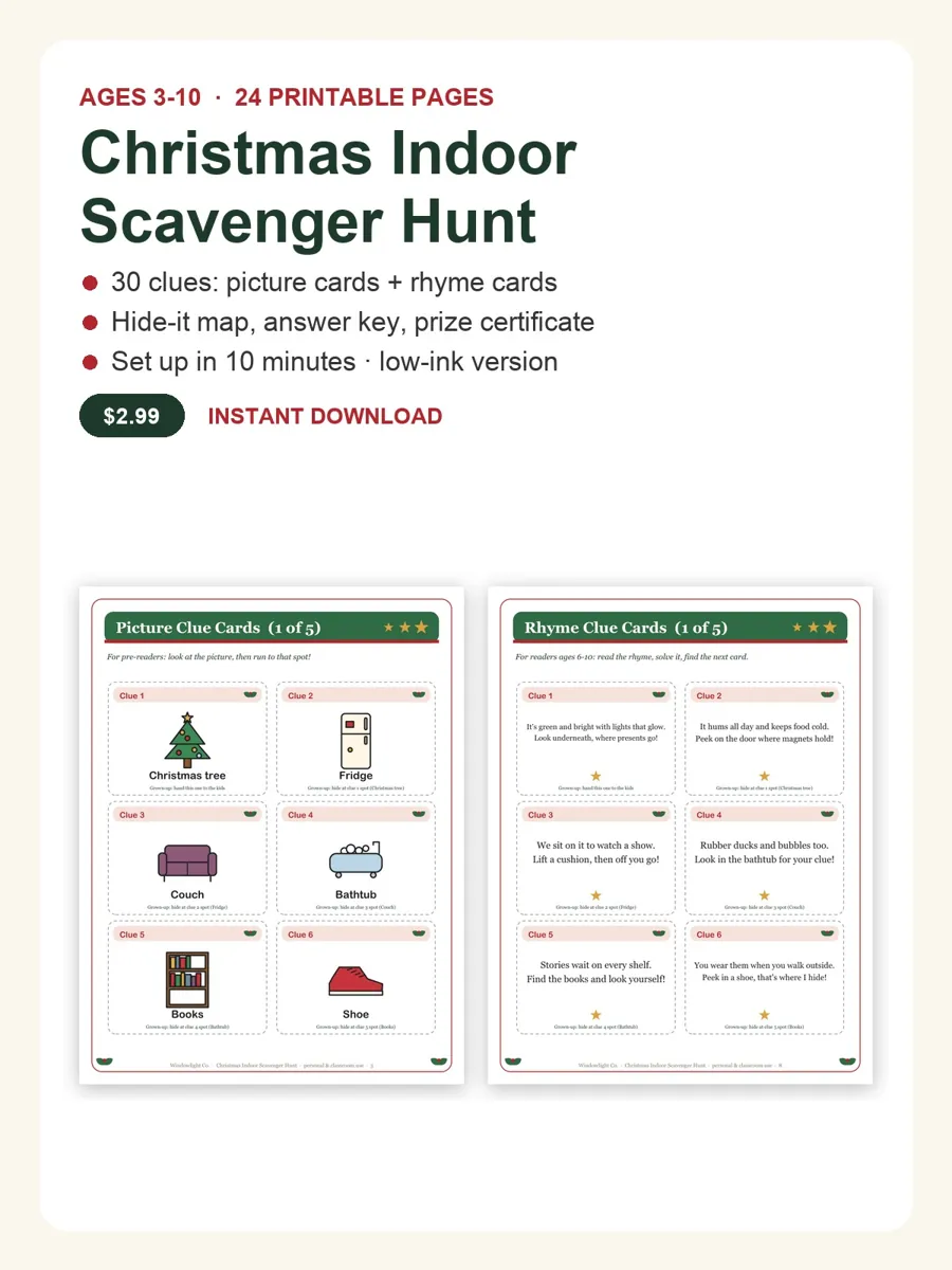 Christmas Indoor Scavenger Hunt cover