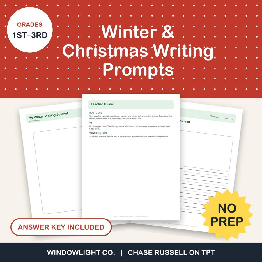 Winter Writing Prompts cover