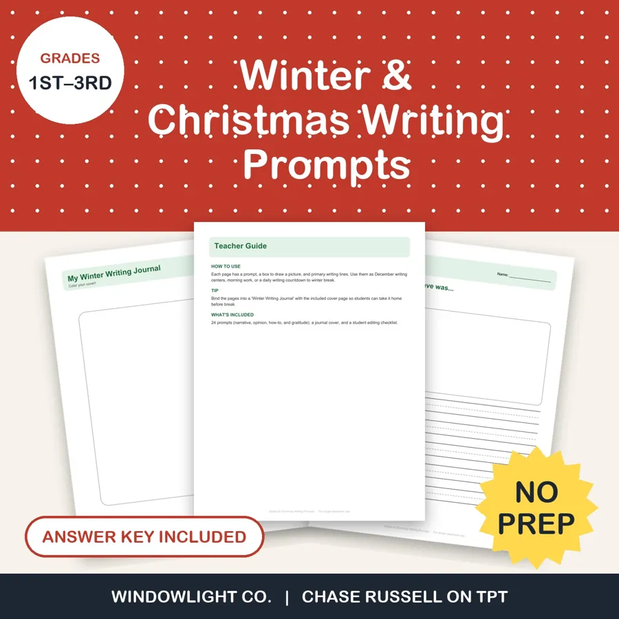Winter Writing Prompts cover