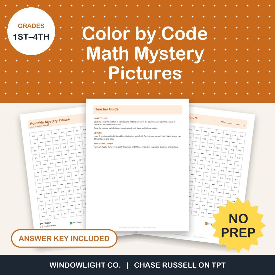 Fall & Thanksgiving Color by Code cover