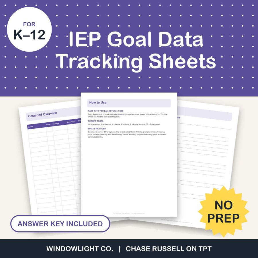 IEP Goal Data Tracking cover