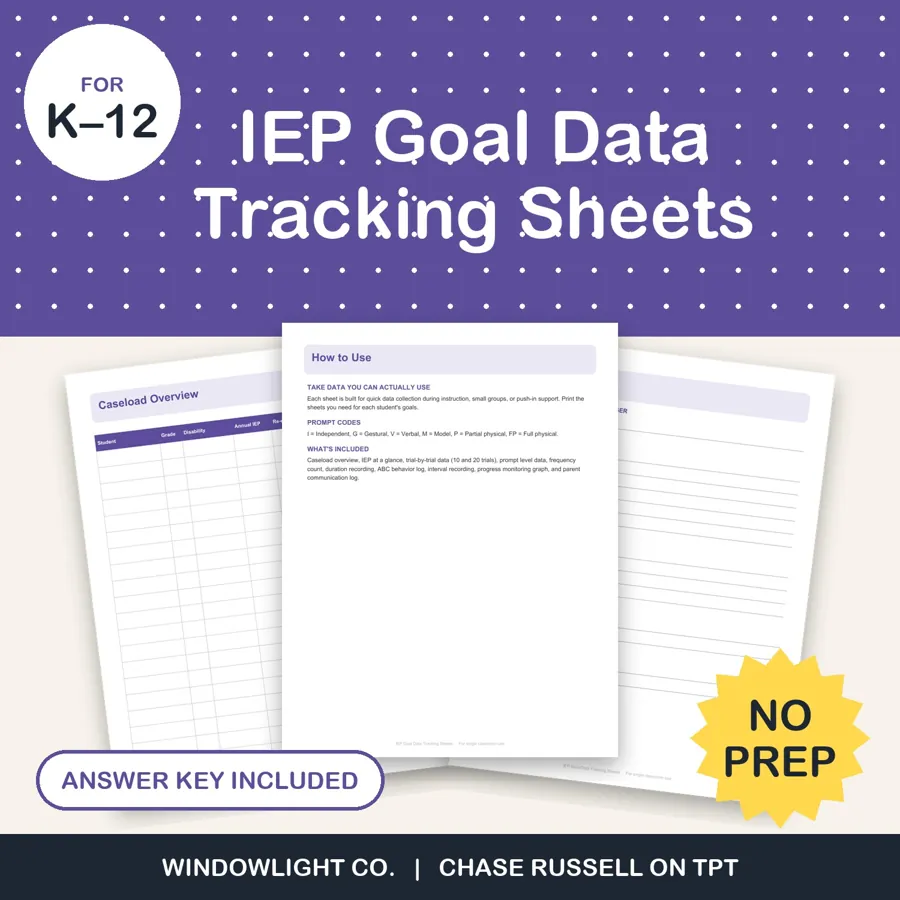 IEP Goal Data Tracking cover